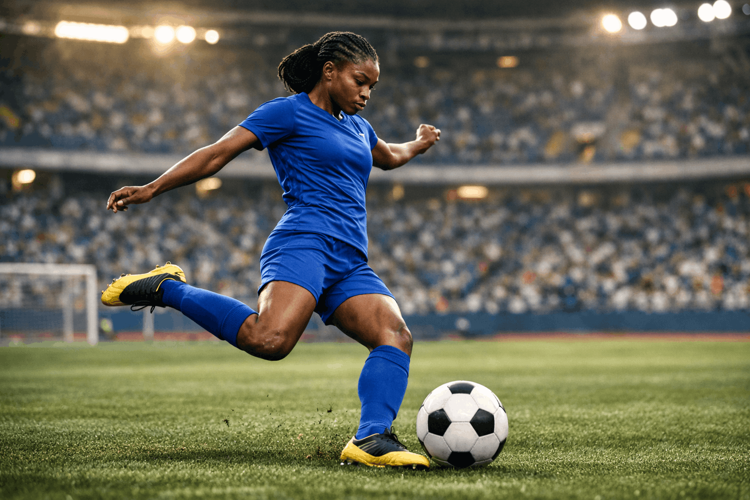 Female athlete in action during training