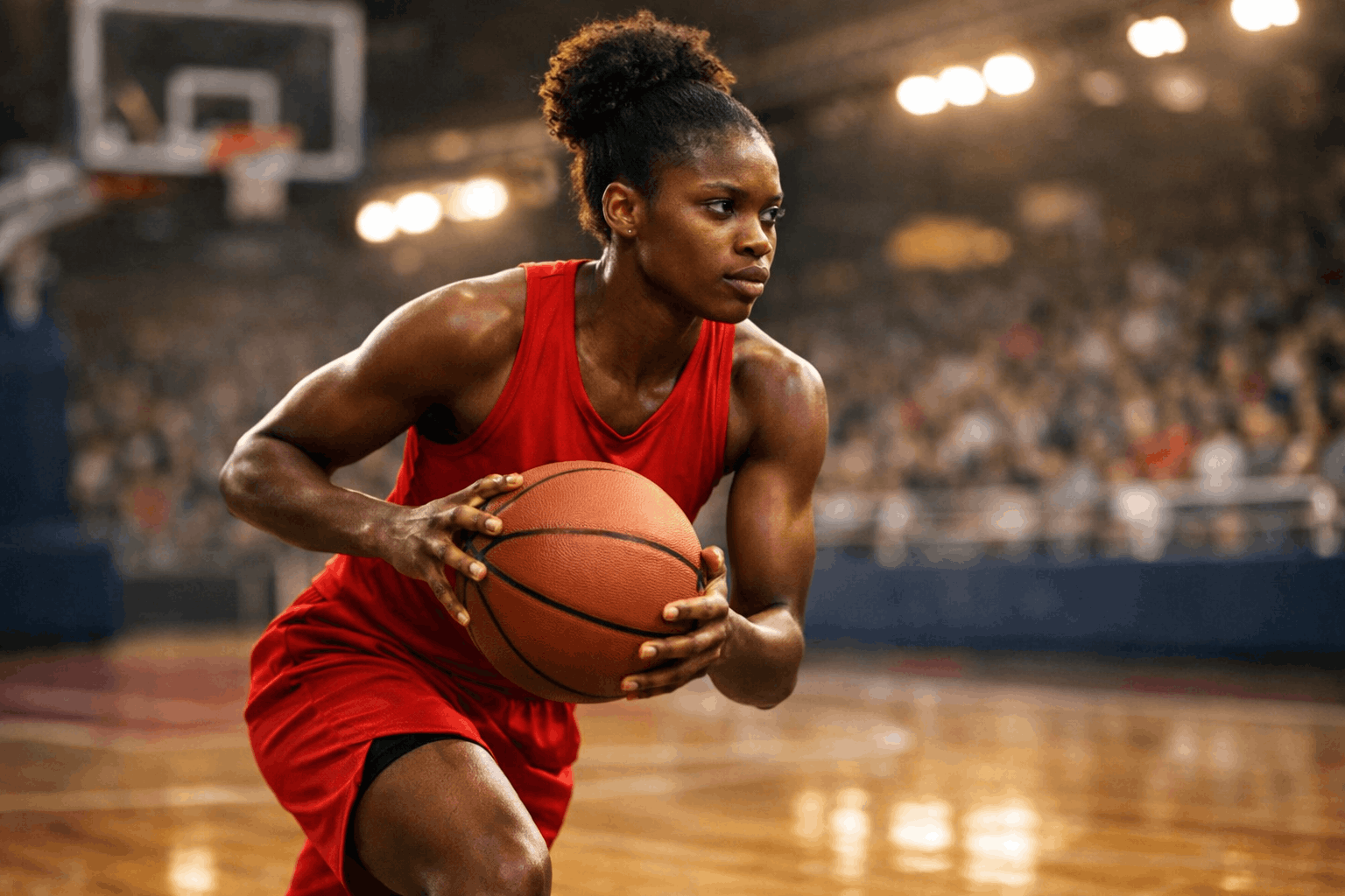 Women's sports team celebrating victory