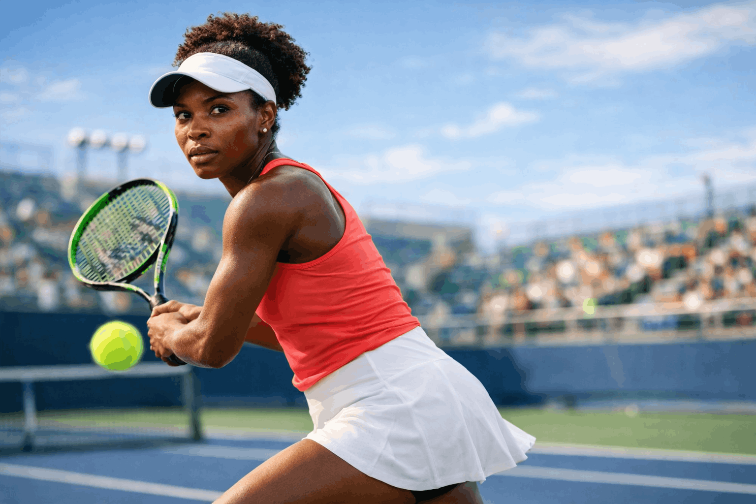 Confident African female athlete